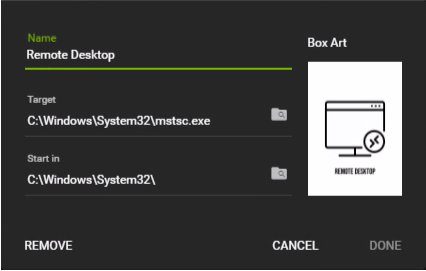 Adding Remote Desktop to the GeForce Experience